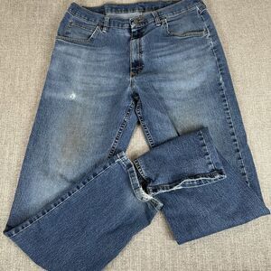Wrangler Men Straight Denim Jeans 34x34 Made In Mexico Distressed Vintage